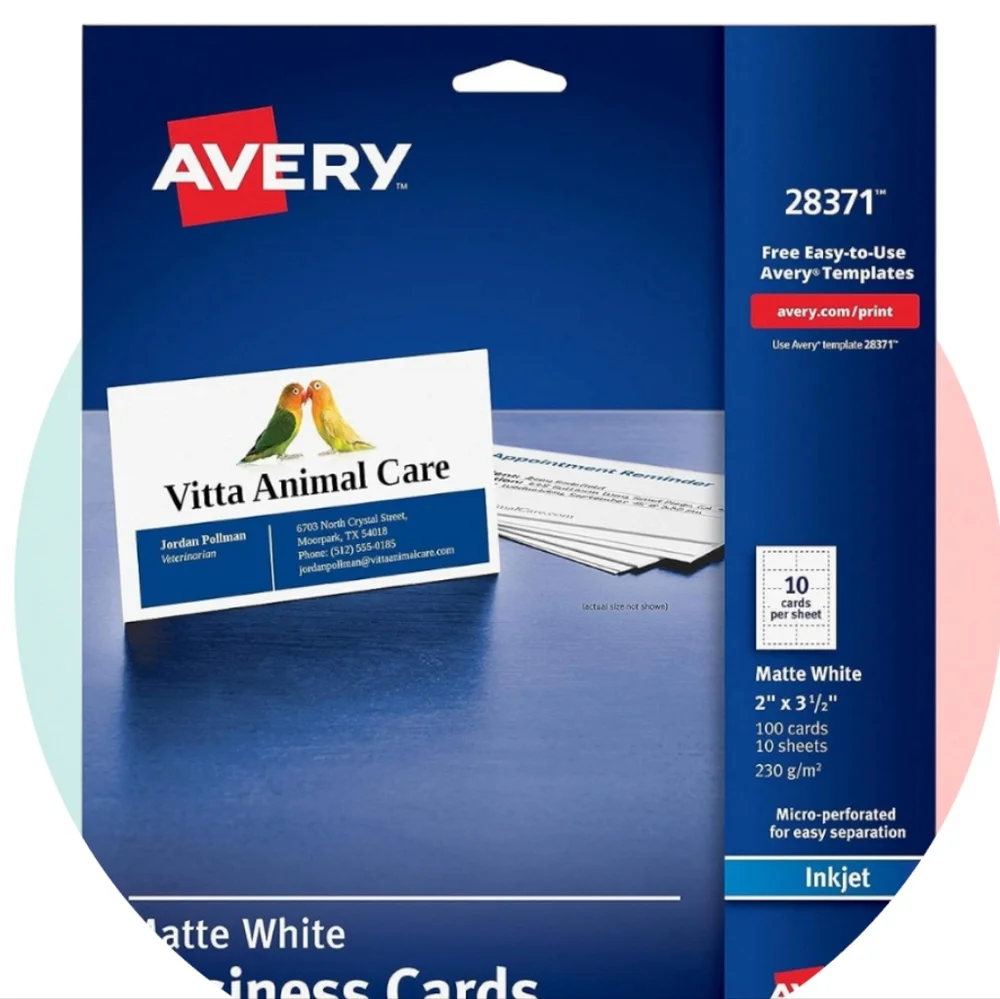 AVERY Matte White Business Cards